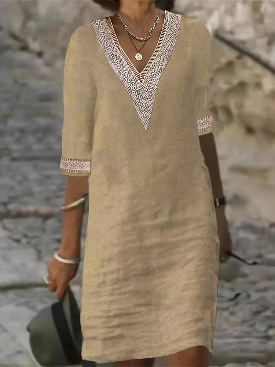 Casual Fashion Clothes Elegant Cotton Linen Dress for Women Summer Dress Women Clothing Vintage Streetwear Ethnic Style Y2k