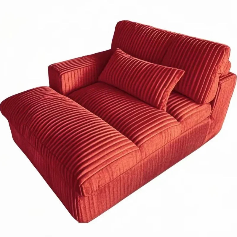 Italian Style Retro Luxury Corduroy Double Sofa Bed for Living Room Vacuum Compression Washable Customizable  Furniture Sofa