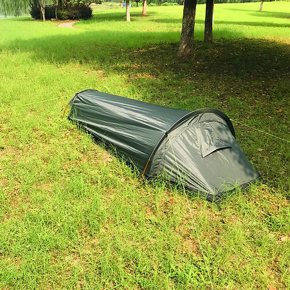 Camping Single Person Tent Ultralight Compact Outdoor Sleeping Bag Tent Larger Space Waterproof Backpacking Tent Cover Hiking