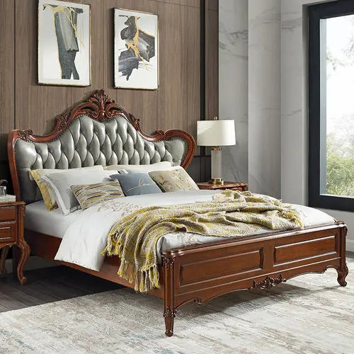 King Size Bedroom Bed European Aesthetic Storage Double Bed Modern Wood Camas De Matrimonio Dormitorio Luxury Furniture