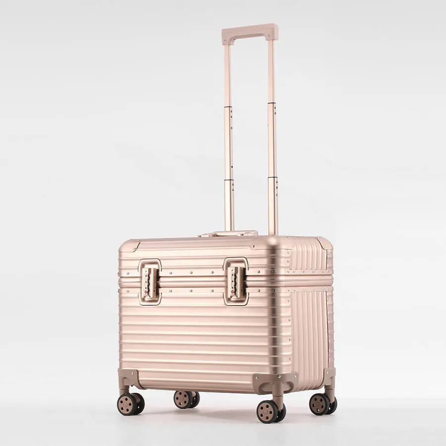 Open-Covered Suitcase All-Aluminum-Magnesium Alloy Frame Luggage Universal Wheel TSA Customs Password Lock  Business Travel Case
