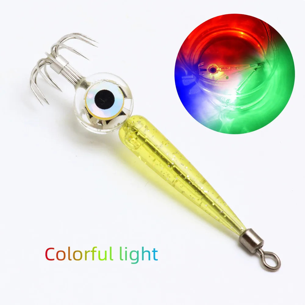 Fishing Lures 5g Squid Hook with LED Light Squid Jig Lure Luminous Webfoot Octopus Egi Artificial Bait Cuttlefish Sea Tackle