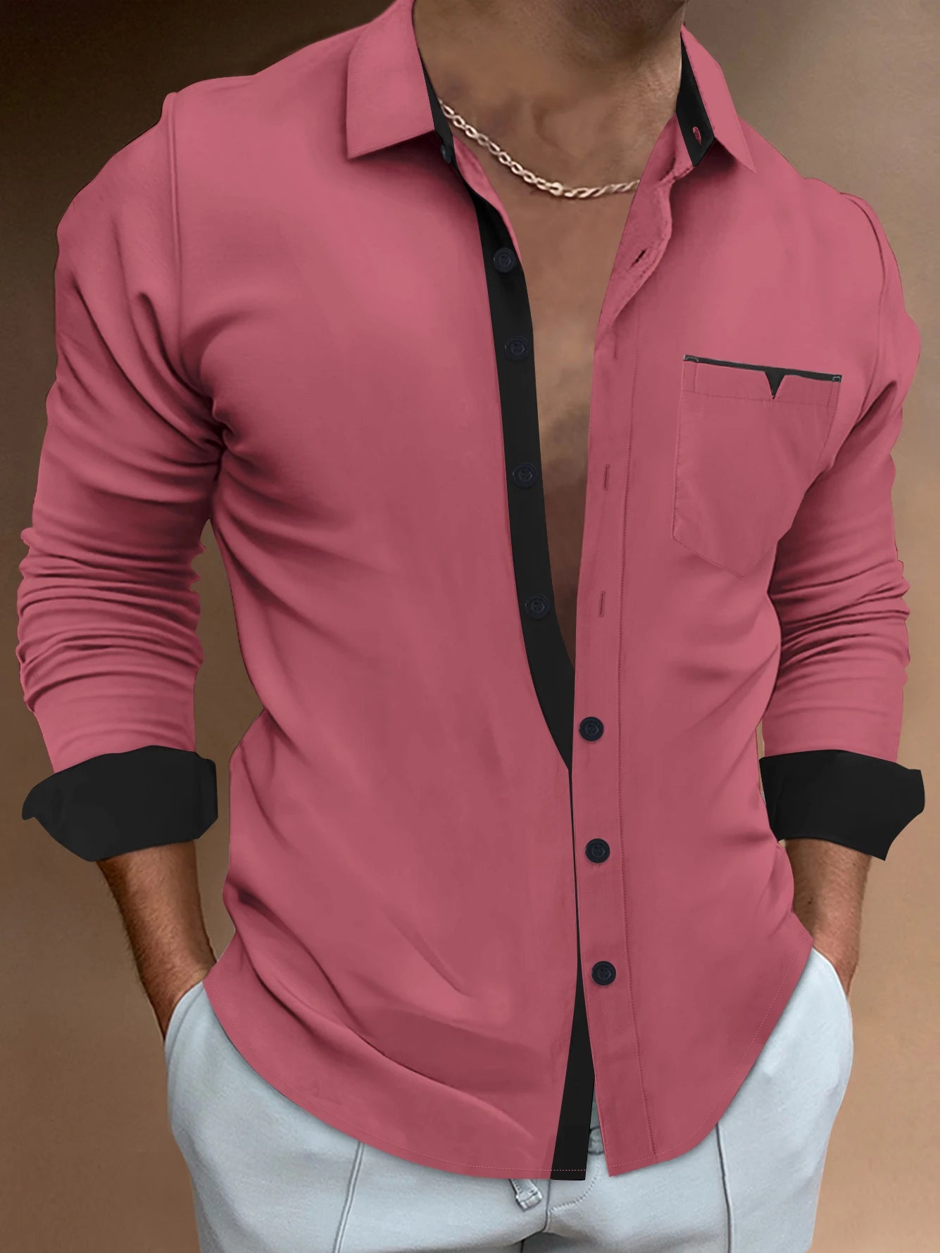 Male Clothing Spring Autumn High Quality Long Sleeve Shirts/Men's Slim Fit lapel Leisure Shirts/Fashion Party Tops