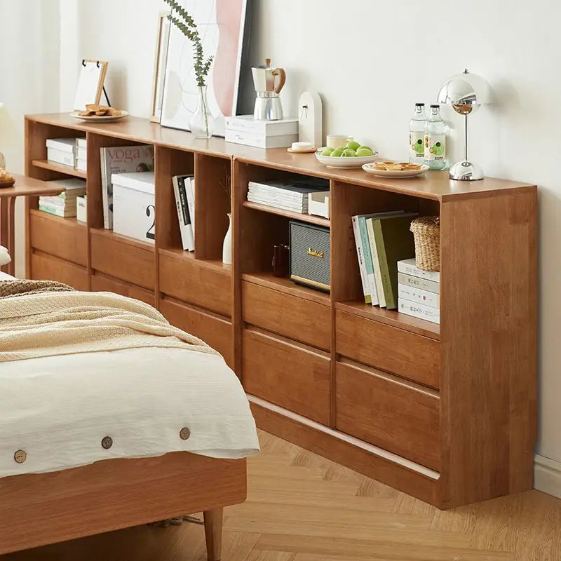 Solid wood partition bookshelf, small apartment storage cabinet, storage cabinet bookshelf, low cabinet, living room combination