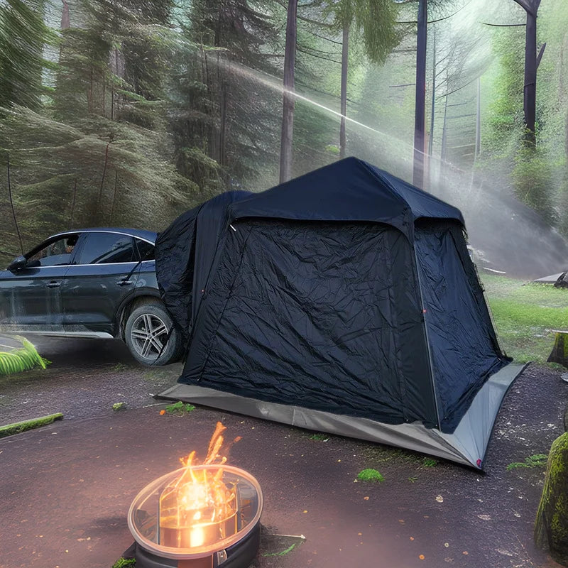 SUV high-quality family camping waterproof tent with extended sunshade at the rear is suitable for 5 to 8 people