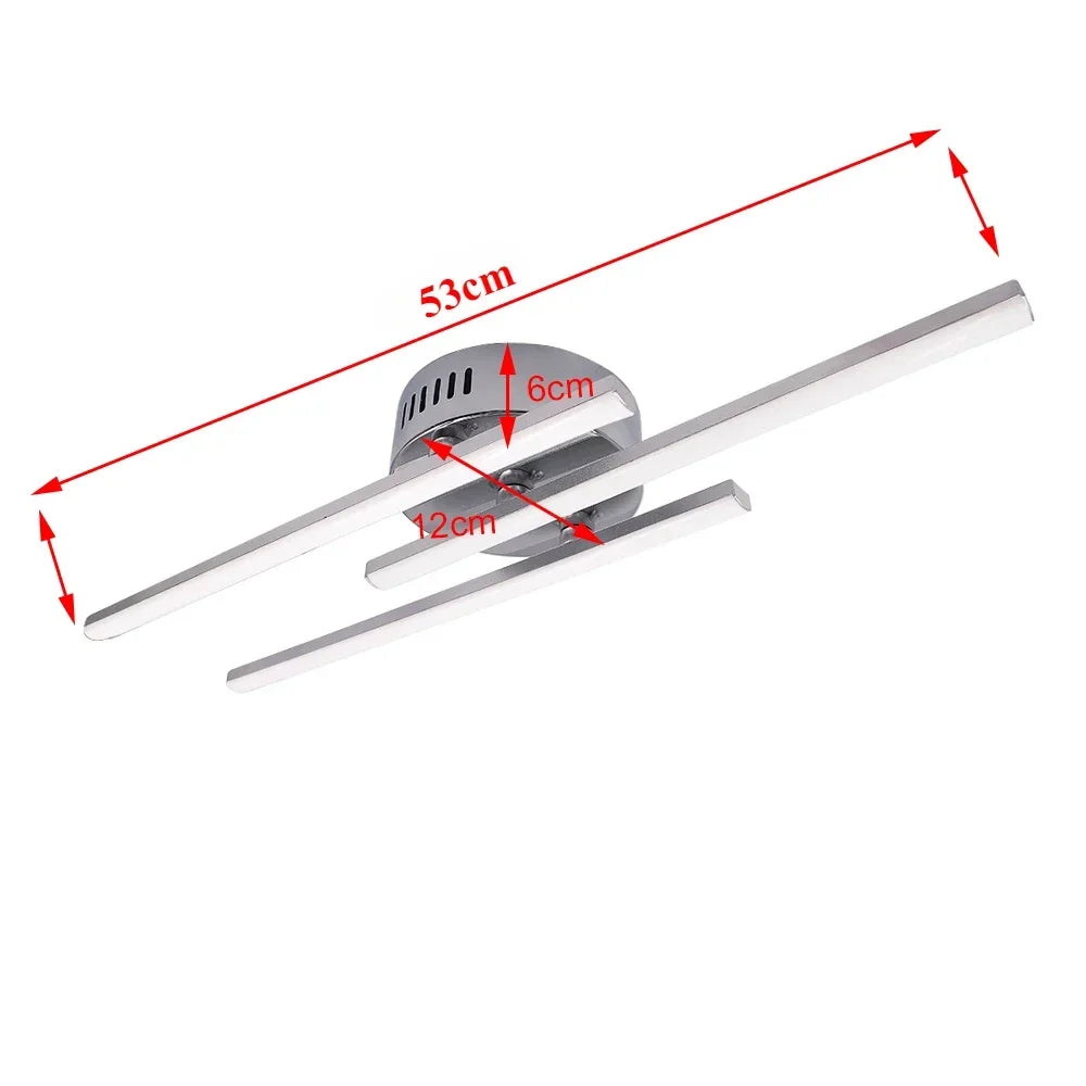 Indoor Home Decor Lighting LED Ceiling Lights 12W 18W 24W 2 3 4 Light Bars Curved Design LED Ceiling Lamp AC85-265V Living Room