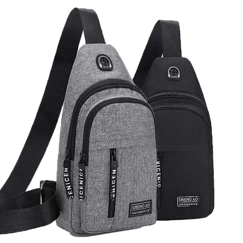 Travel Men's Handbags USB Chest Bag Designer Messenger Crossbody Bags Water-Proof Shoulder Bag Diagonal Package Sports Back Pack