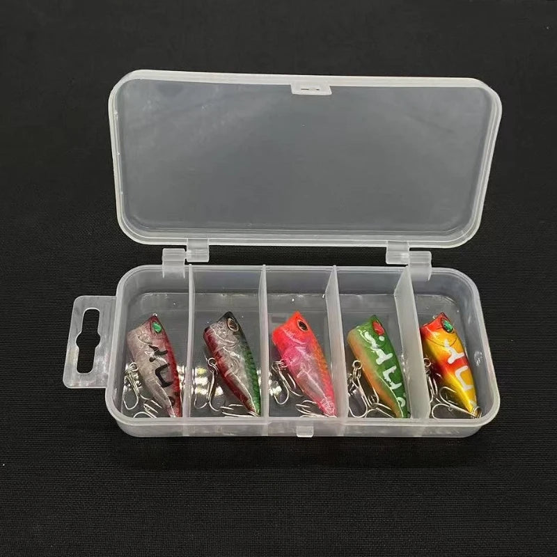 Fishing Gear Products 5 pcs Lure Bait Set 5 Colors 3D Eyes Floating Mini Wave Crawler Imitation Fake Baits Bait-like Hard Bait