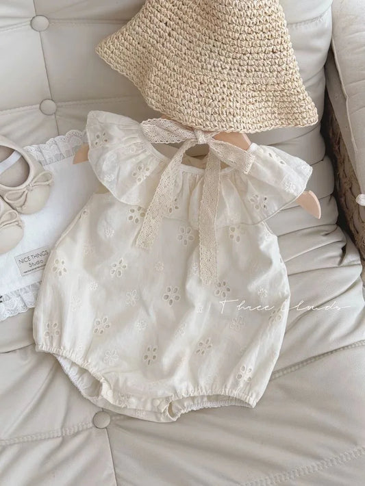 0 - 3 Y Baby Girl Clothing Super Cute Baby Clothes Baby Girls' Cotton Romper with Hollow Out Flowers Soft and Adorable