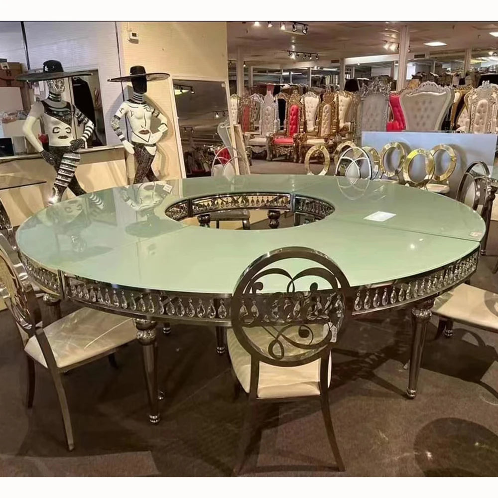 Stainless Steel Movable Serpentine Dininng Table for Hotel Banquet Wedding