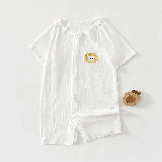 Cloths For Baby Girl Summer Thin Short Sleeve Baby Romper Solid Color Baby Boy Jumpsuit Boutique Infant Clothing