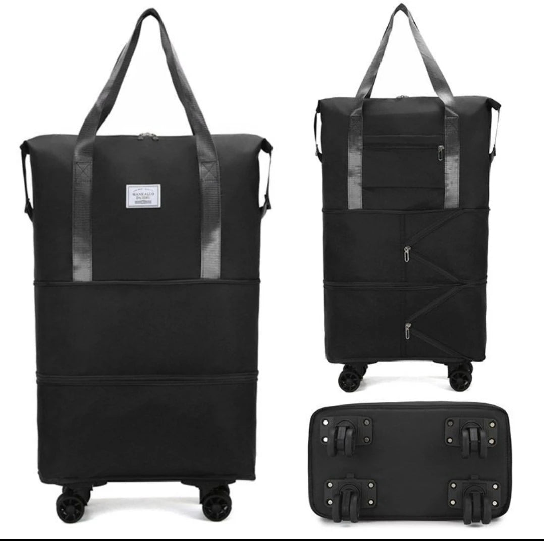 Large Capacity Travel Trolley Luggage Storage Bag With Wheels Waterproof Pulley Portable Collapsible Expandable Fashion Clothes
