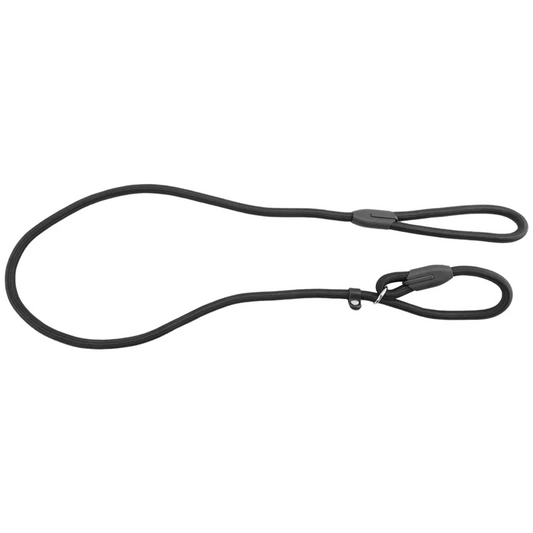 AA81-2X Sturdy Pet Collar Rope Nylon Dog Slip Training Walking Lead With P Chain 1Cm Black