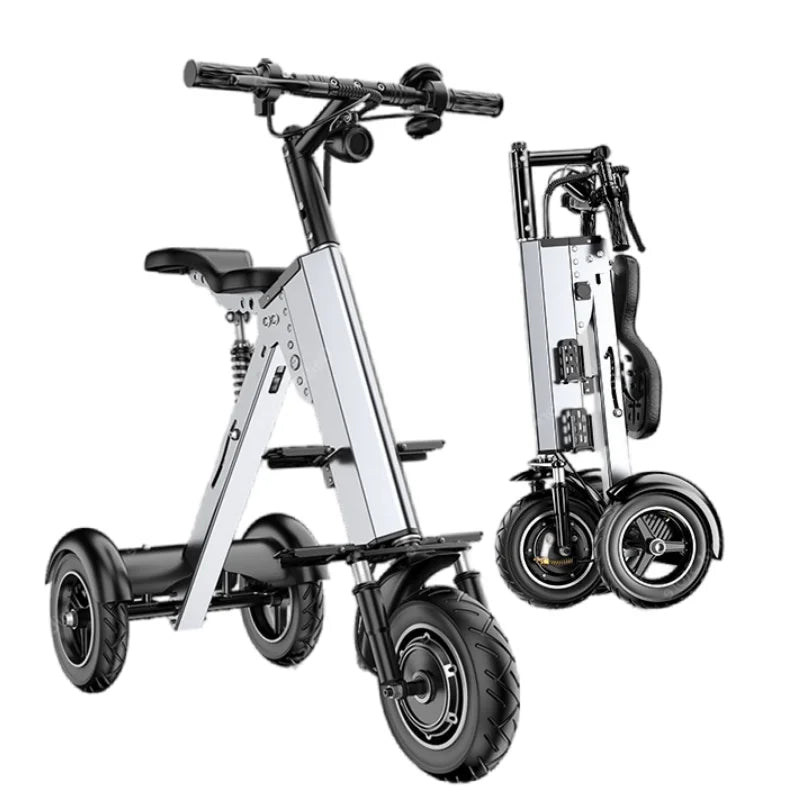 350W 36V 3 wheels Parents Child Electric Scooter 2 Seats For Adults Children 10 Inch Folding Electric Tricycle Scooter For Women