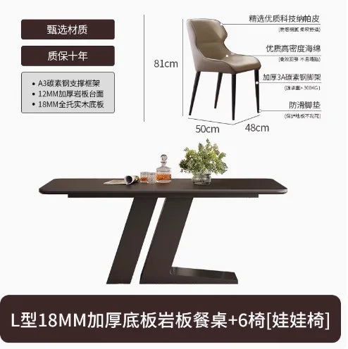Nordic Living Dining Table Luxury Waterproof 6 People Minimalist Dining Table Rectangle Modern Tavoli Da Pranzo Home Furniture