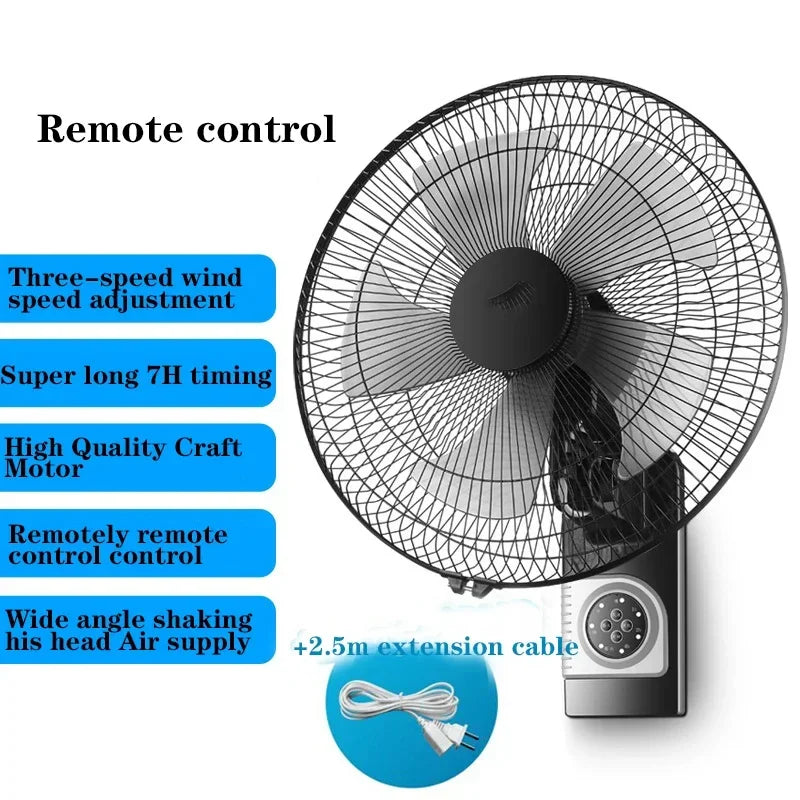 Household Energy-Saving Electric Fan 16-Inch Wall-Mounted Fan Mechanical Version / Smart Version With 3 Adjustable Wind Speeds