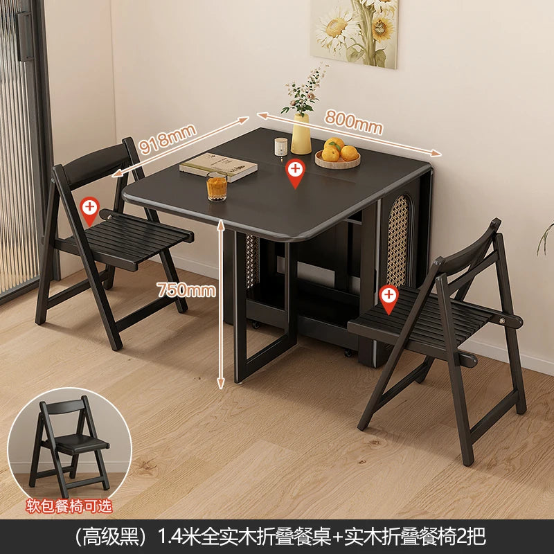 Folding Dining Table Set 6 Vintage Rattan Dining Table Set Modern Luxury Nordic Mesas Pegables Portatil Dining Room Furniture