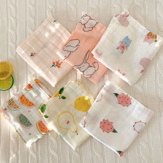 4pcs Bamboo Cotton Baby Face Towel Newborn Baby Items 4 Layer Muslin Baby Bibs Handkerchief Saliva Towel Feeding Burp Cloths