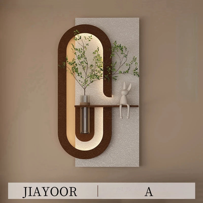 Entrance Decorations LED Wall Lamp Green Plant Corridor Hallway Modern Hanging Painting Lustre Living Room Home Vase Mural Light