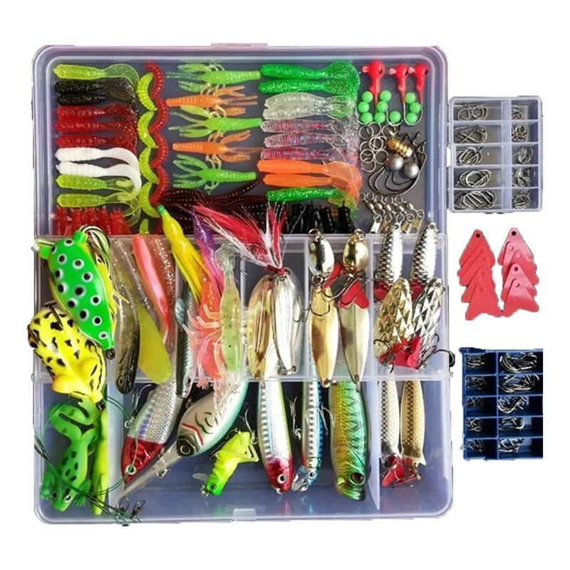 Kit Fishing Lures Set Hard Artificial Wobblers Metal Jig Spoons Soft Lure Fishing Silicone Bait Fishing Tackle Accessories Pesca
