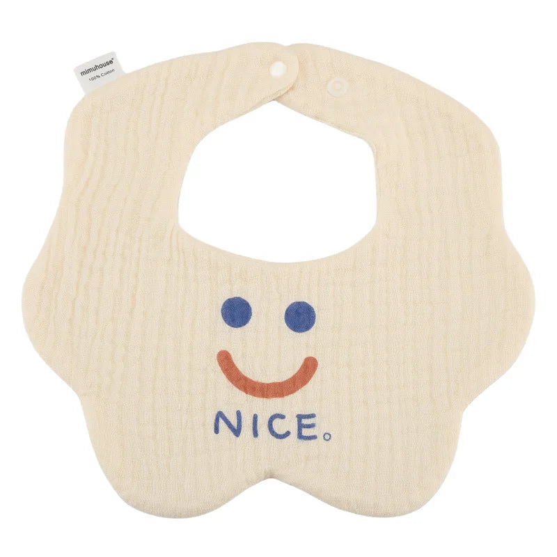 Baby Bibs Cotton Boys and Girls Bib Cute Print Newborn Burp Cloths Waterproof Infants Mesh Bibs Baby Feeding Accessories