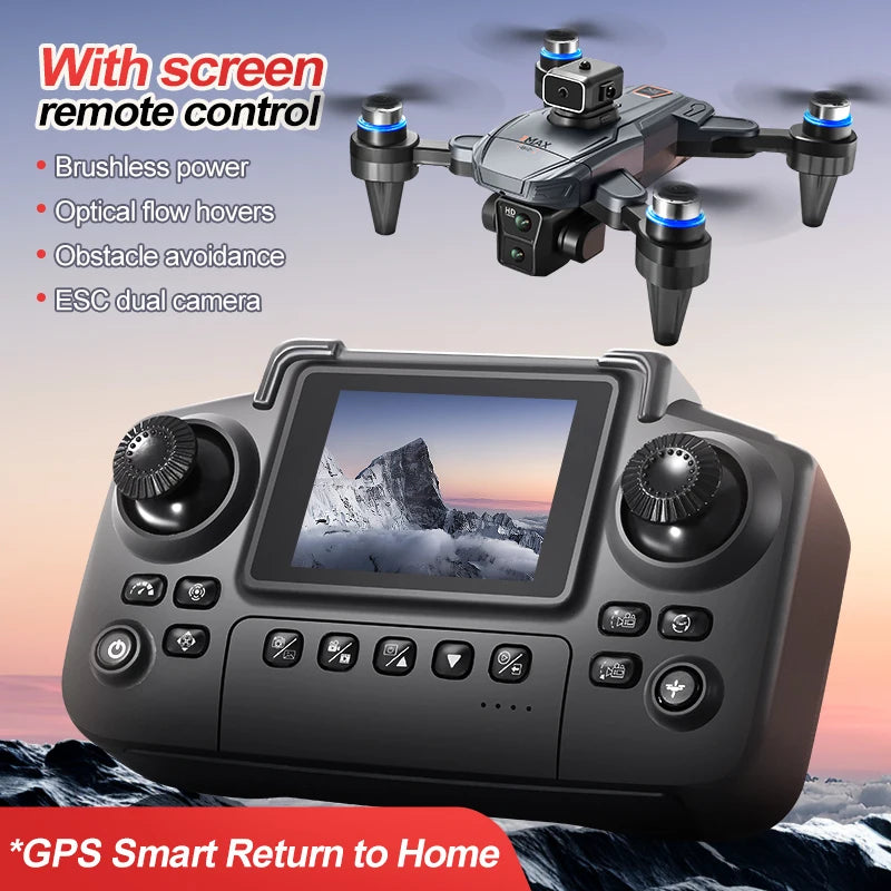 2025 New K812 MAX Drones With Screen 8K HD Aerial Photography GPS 5G Wifi Dual Camera Foldable Quadcopter RC Toys For Kids Gifts