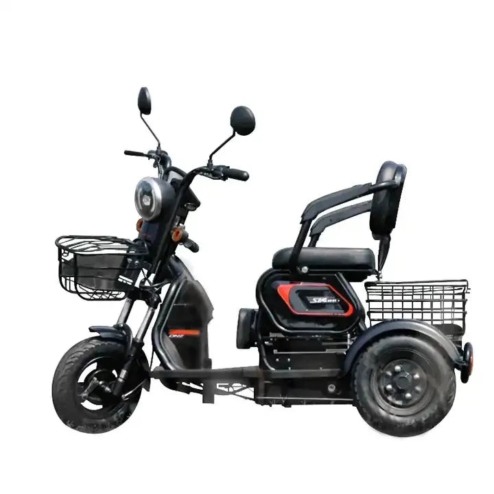 2023 New Model 3-Wheel Electric Scooter 500W Mini Electric Motorcycle Leisure Steel Frame Electric Tricycles Elderly 60V Folded