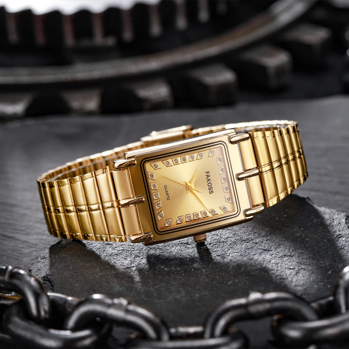Men's Square Watches 2025 Top Brand Luxury Gold Male Stainless Steel Quartz Watch for Men Wrist Watch Relogio Masculino