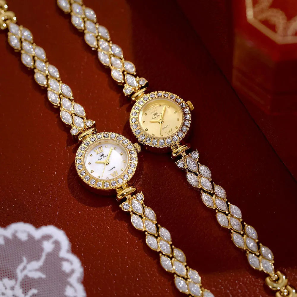Women's Watches 2025 Luxury Elegant Ladies Wrist Watch Gold Silver Rhinestone Quartz Wristwatch Vintage Female Small Clock
