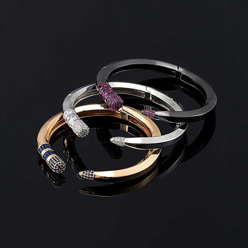 New Fashion Lovers Luxury Bracelets Bangles Colorful Cubic Zirconia Golden Woman's Bracelets wedding banquet hand Jewelry Gifts