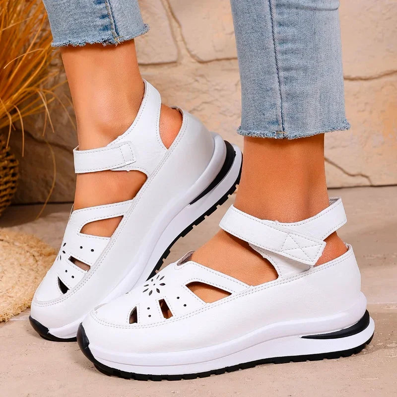 Women's Shoes 2025 Hot Sale Closed Toe Women's Sandals Casual Rome Sandals Women Hollow Platform Wedges Plus Size Shoes Female