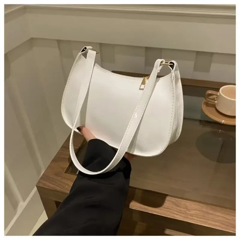 Women's Bag Patent Leather Handbag Versatile Fashion Shoulder Bag Casual Commuting Bag Girl Brand Designer Zipper Small Handbag