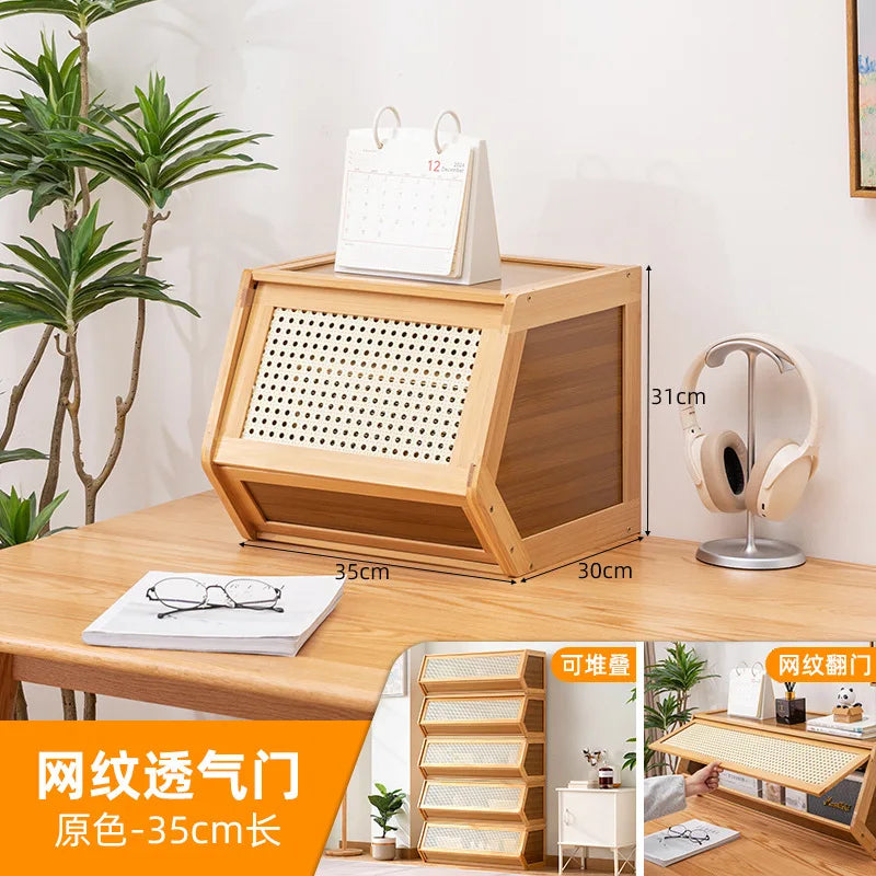 Multi functional stackable storage cabinet with lid, miscellaneous storage box, household storage box, bedside cabinet