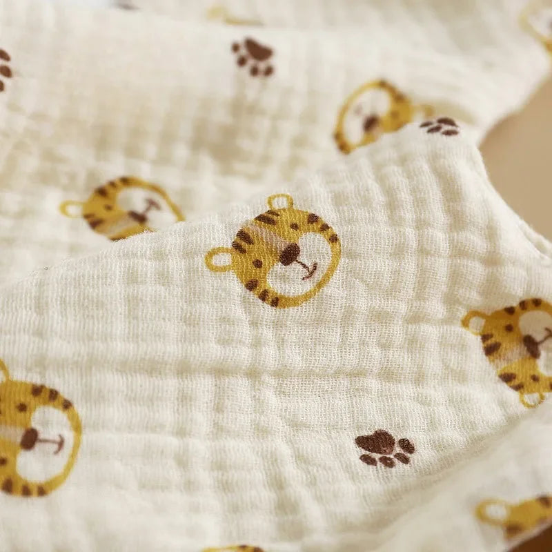 Six Layer Gauze Petal Shaped Baby Bib Pure Cotton Drool Towel Newborn Bib Baby Anti Spitting Milk Towel All Cotton