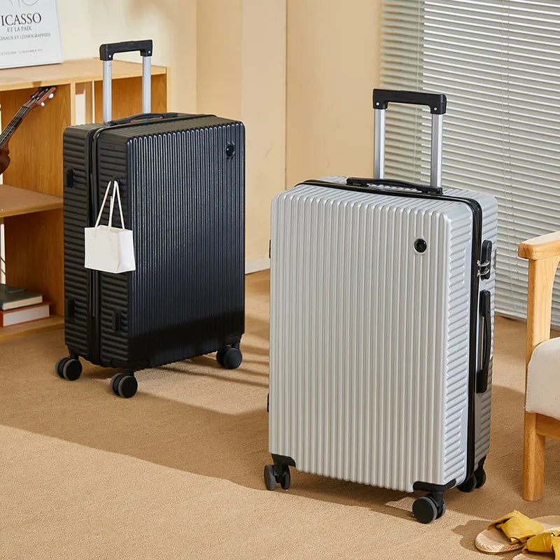 Business Luggage 1PC 20 24 28 Inch Lightweight Carry-on Trolley Case Korean Center with Combination Lock and Hook Suitcase