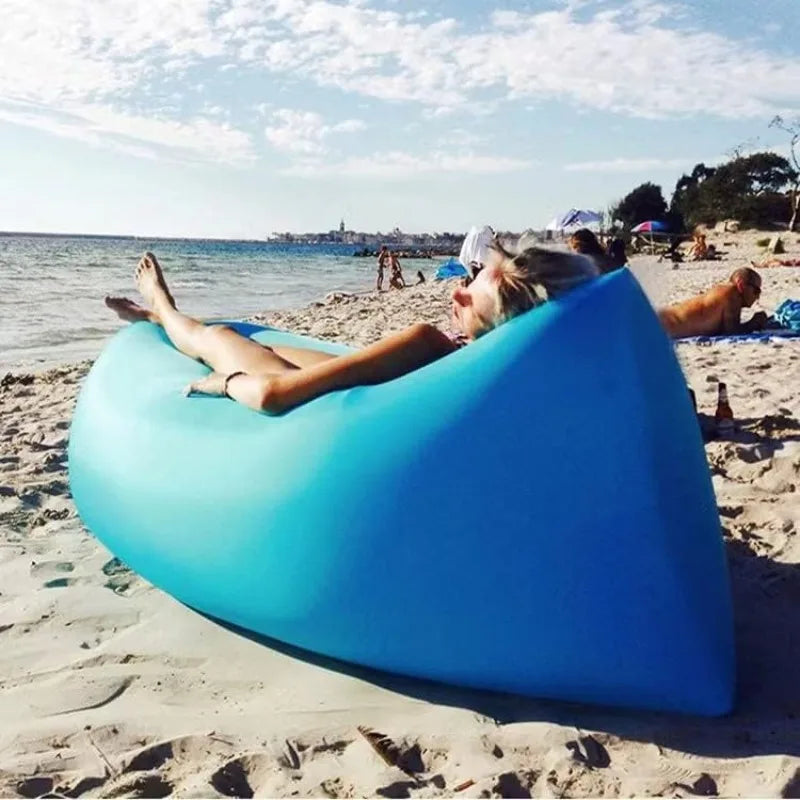 Sofa beach, 200 * 70cm sofa air sofa beach, air sofa, sofa air sofa, and bag, travel, camping, music festival (blue sky)