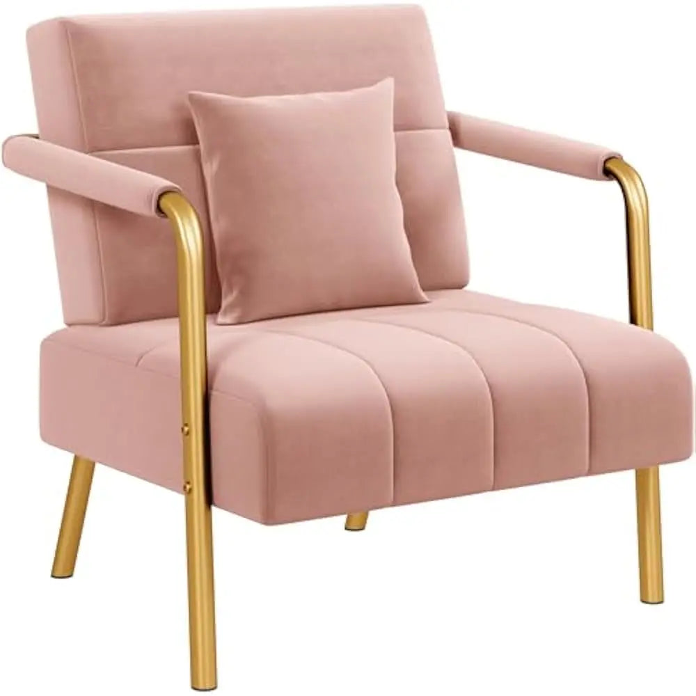 56.5" Luxurious Velvet Fabric Living Room sofa w/Gold-Tone Metal Arms and Legs for Livings Rooms, Home Office, Living Room Sofa