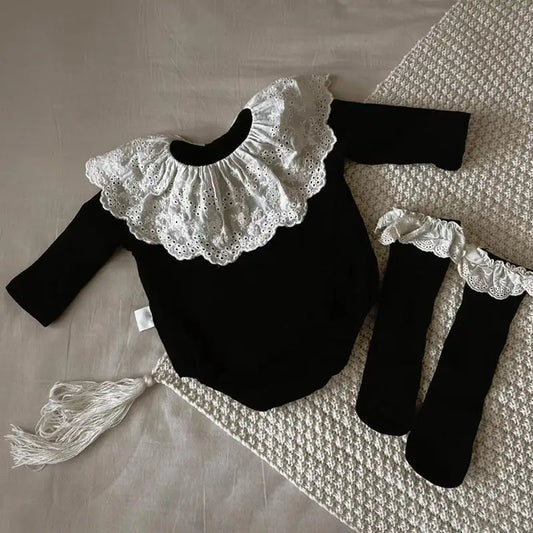 New Baby Girl Clothes Fashion Lace Spring Bodysuit One-pieces Sweet Princess Comfort Soft Bodysuit Newborns Elegant Baby Dresses
