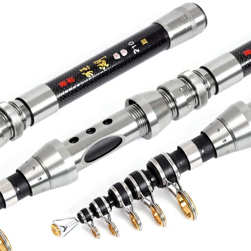 Fishing Rod Combo 1.5-2.4M Telescopic Fishing Rod and Spinning Fishing Reel Fishing Set Carp Carbon Fishing Rod Reel Kit
