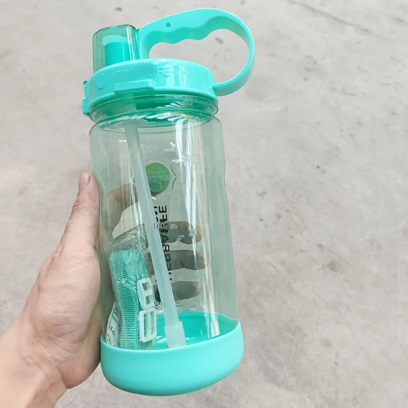 1 Liter Water Bottle Motivational Sports Bottle Leak proof Plastic Drinking Cup Outdoor Travel Gym Fitness Jugs