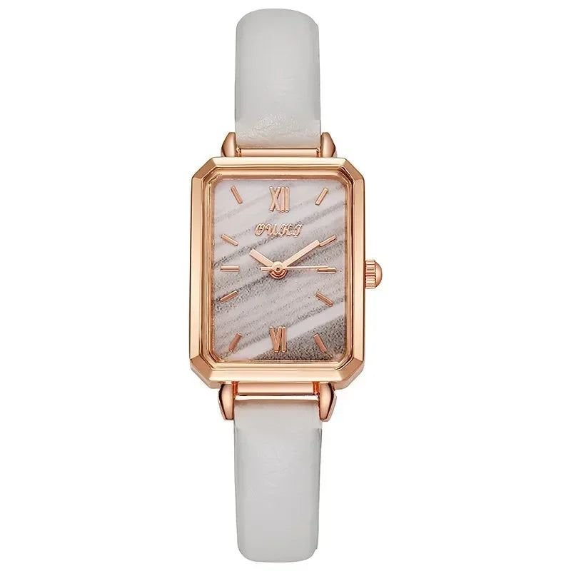 Women Watches Rectangle Quartz Watch Ladies Fashion Retro Compact Creative Striped Dials Wristwatches Relogio Mujer No Bracelet