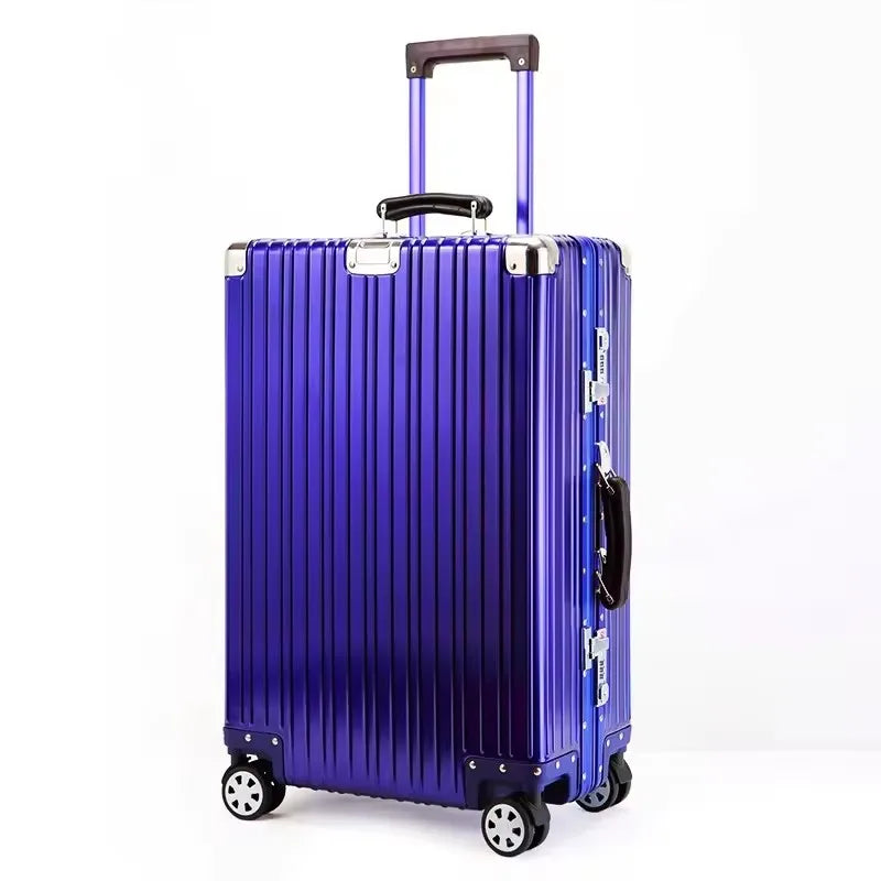 Top Quality All Aluminum-magnesium Alloy Travel Suitcase Rolling Luggage 20/24/26/29'' Retro Trolley Case Bag Carry-On Boarding