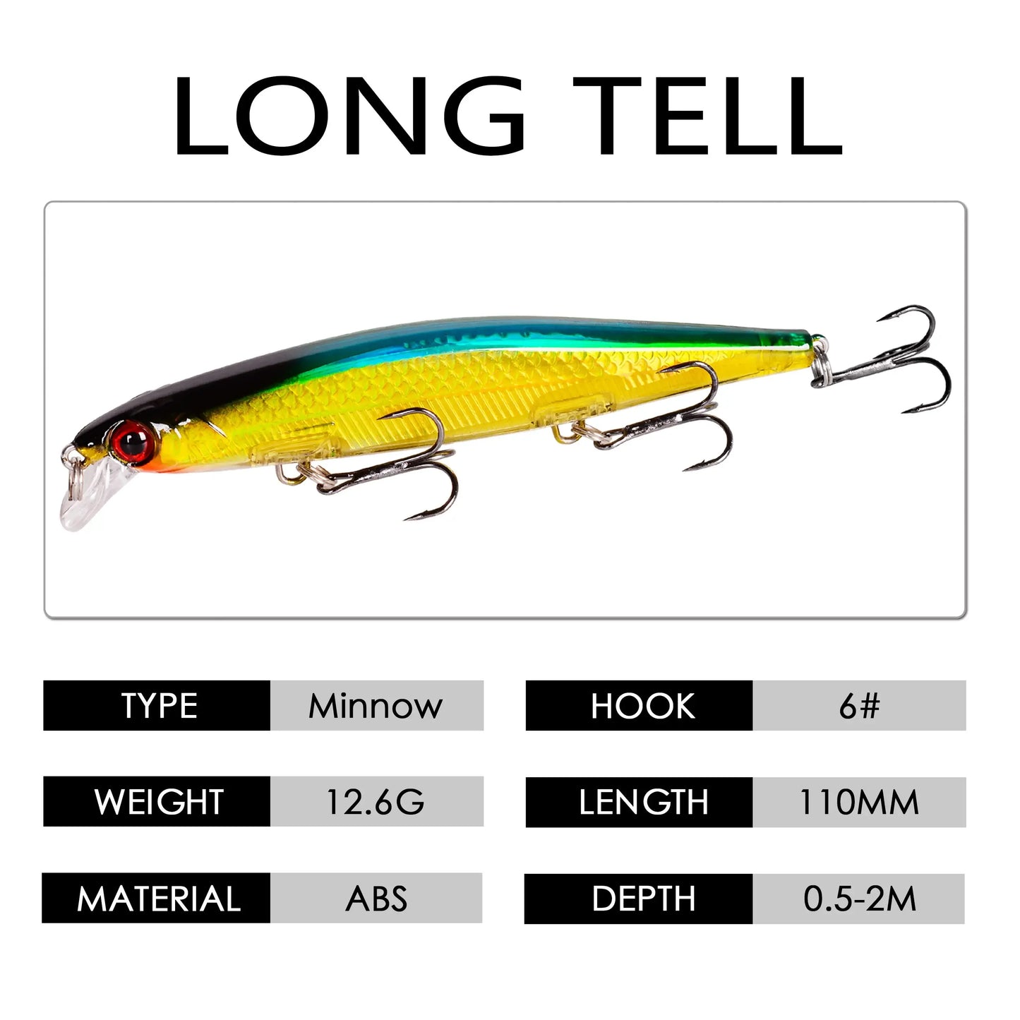 Fishing Lures 11cm 12.5g Sinking Minnow Wobblers Plastic Artificial Baits With 3 Hook For Bass Pike Carp Swimbait Fishing Tackle