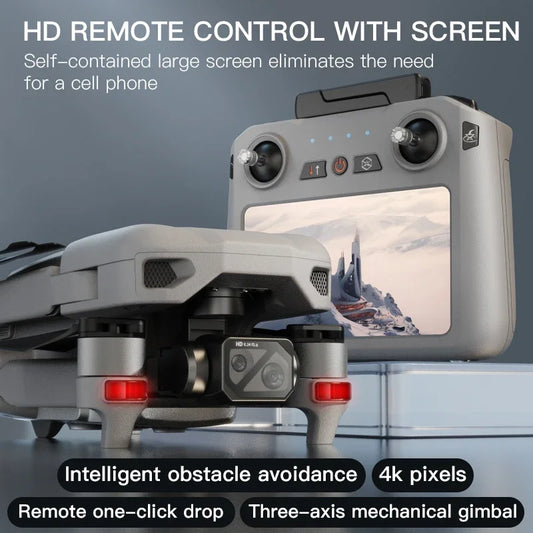 019MAXthree-axis gimbal touch screen controller 5G+relay strong signal super strong standby ultra clear image transmission drone
