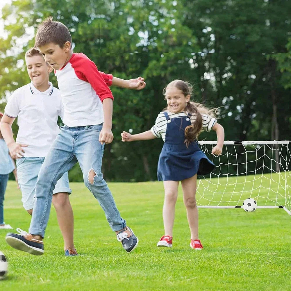 Football Goal Sports Toy Foldable Children's Football Gate with Pump & Ball Portable Soccer Goal for Outdoor Football Training
