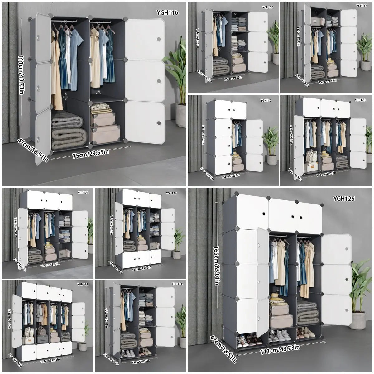 Simple Wardrobe Home Bedroom Assembly Storage Cabinet Rental Room Cloth Wardrobe Dormitory Small Storage Cabinet Strong and Durable