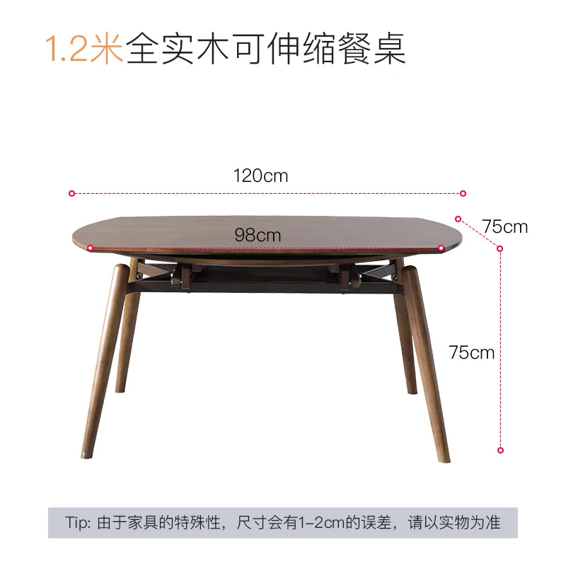 Household Living Dining Table Luxury Extendable Heat Resistance Dining Table 8 Seater Retro Style Mesa Plegable Home Decoration