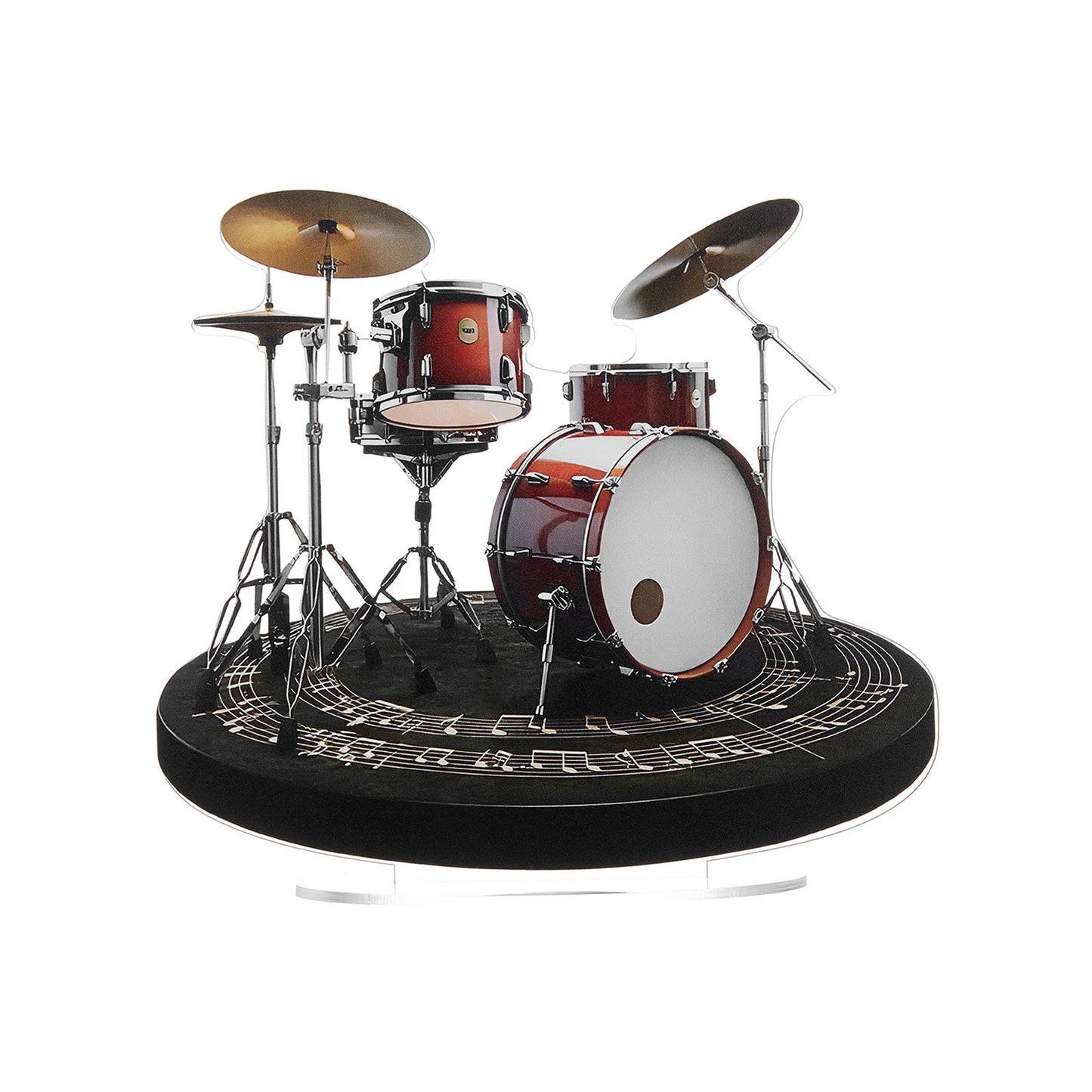 Drum Set Ornament 2D Flat Acrylic Decorations Desktop Decor For Home and Holiday