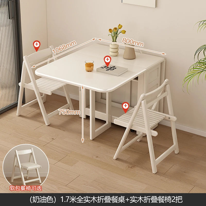 Folding Dining Table Set 6 Vintage Rattan Dining Table Set Modern Luxury Nordic Mesas Pegables Portatil Dining Room Furniture