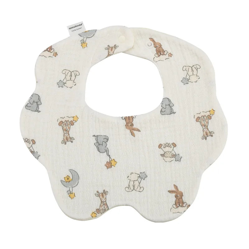 Baby Bibs Cotton Boys and Girls Bib Cute Print Newborn Burp Cloths Waterproof Infants Mesh Bibs Baby Feeding Accessories